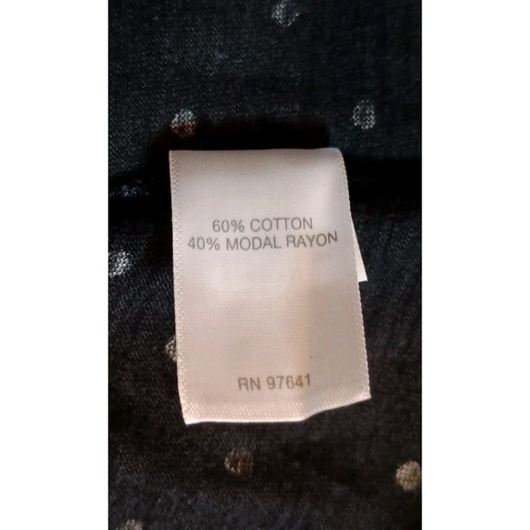 J.Jill Black Polka Dot Swing Top Medium 3/4 Sleeve A-Line Cotton Modal NWT Chic - Picture 6 of 9